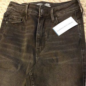 old navy rockstar super skinny black wash denim extra high rise 4